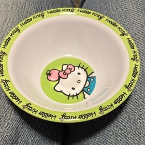 Hello Kitty Pink and Green Cereal Bowl